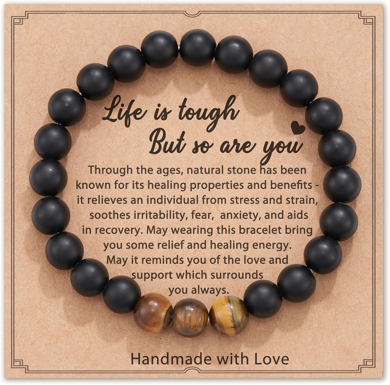 Pulsera de amatista de piedra natural para mujer y hombre