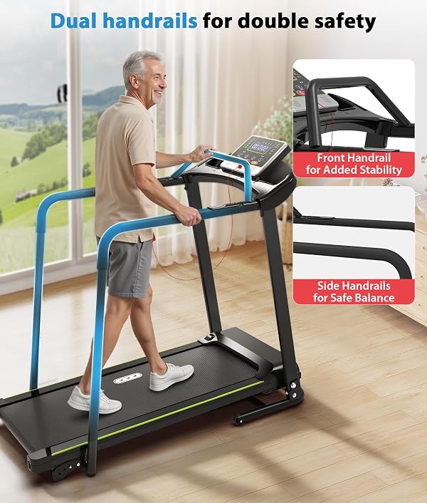 CIIHI Walking Treadmill for Senior - Senior Treadmill with Long Handrails - Foldable Treadmill for Home with 300 lbs Capacity - Recovery Fitness Exercise Machine for Elder with Heart Rate Monitor by CIIHI C - Image 2