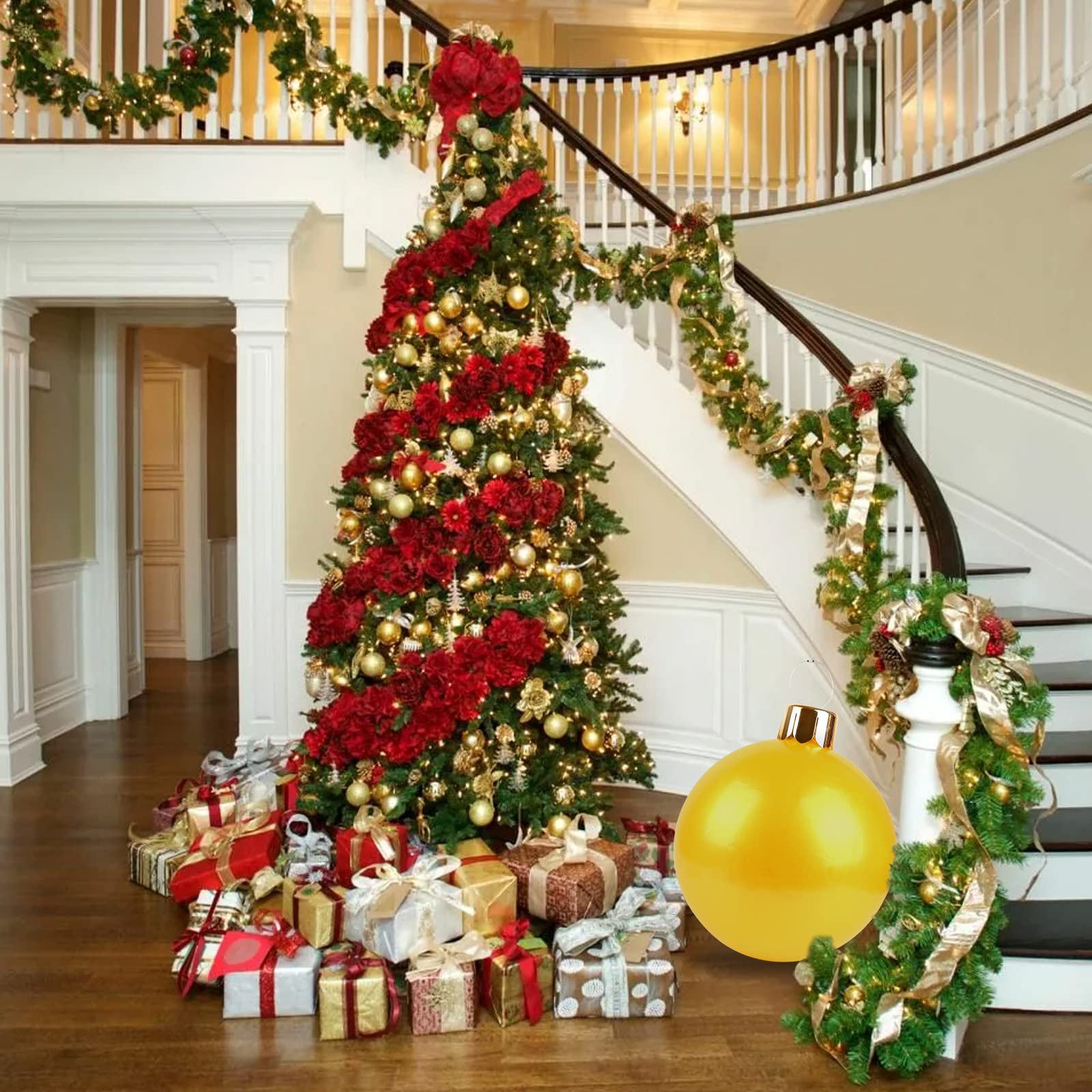 PALLINA DI NATALE GONFIABILE 65CM ROSSO