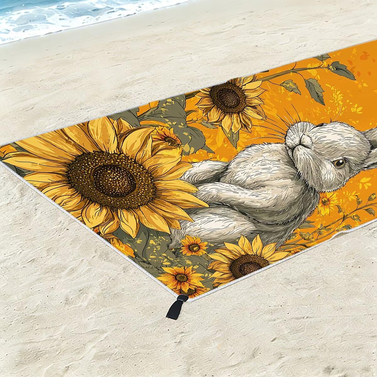 Telo Mare Microfibra, Telo Mare Grande 100x200cm 2 Pezzi, Asciugamano Palestra Donna Asciugatura Rapida, Antisabbia Asciugamano Microfibra, Leggero Asciugamani Palestra per Regalo (Coniglio) -4268