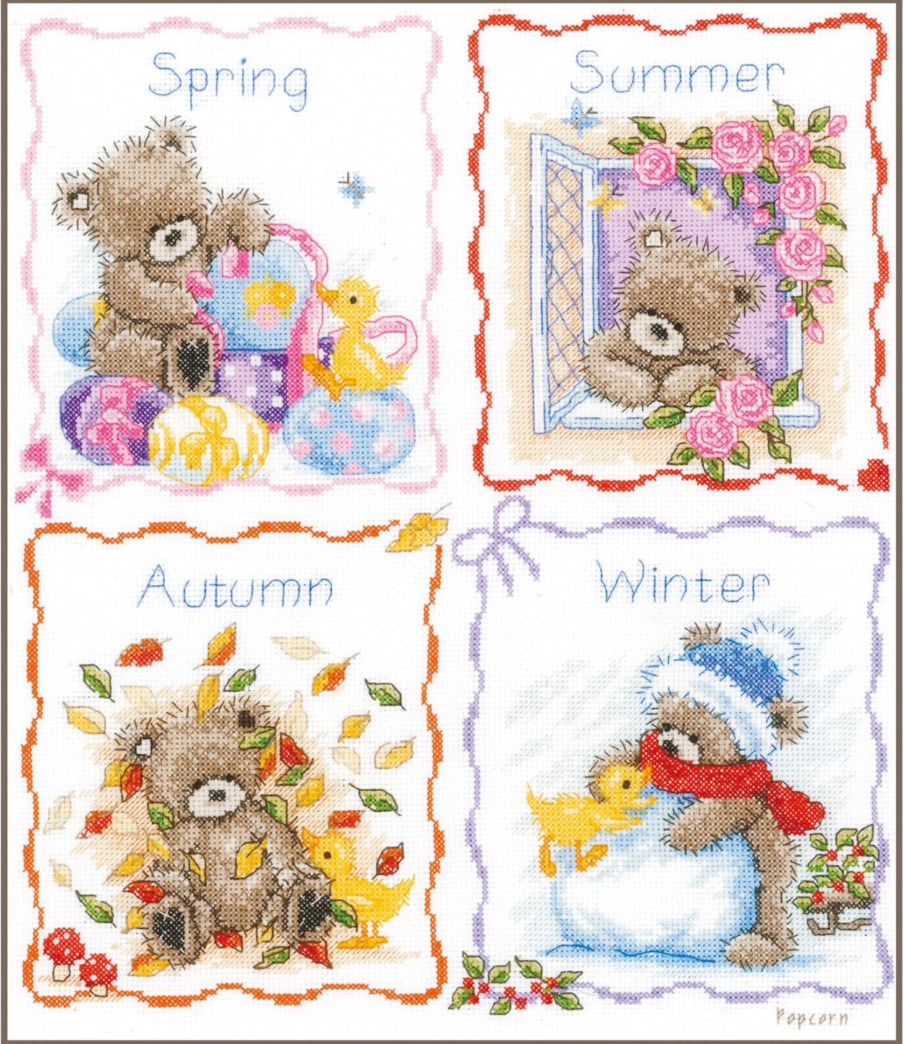 Vervaco Four Seasons with Popcorn Counted Cross Stitch, Multi-Colour