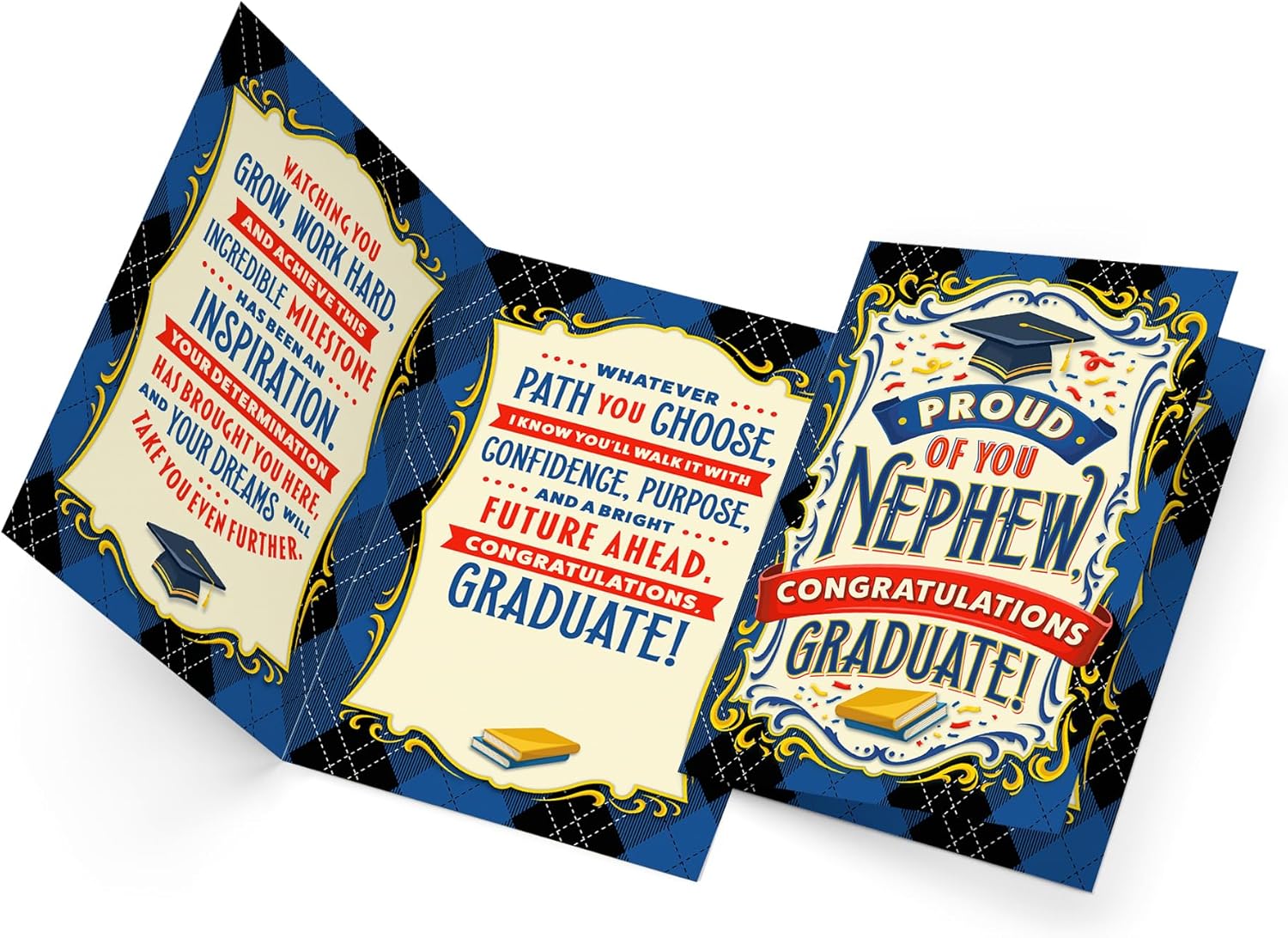 Prime Greetings Nephew Graduation Card, Made in America, Eco-Friendly, Thick Card Stock with Premium Envelope 5in x 7.75in, Packaged in Protective Mailer - Image 3