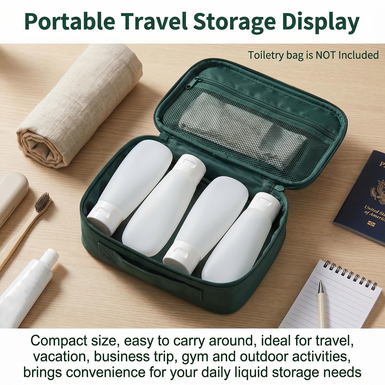 Upstore Bottiglia da viaggio in plastica trasparente riutilizzabile da 6 pezzi da 150 ml con tappo a ribalta Fiale per contenitori cosmetici per lozione mani shampoo gel doccia