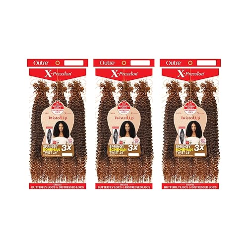 Miniatura 5 de Outre Braids X-Pression Twisted Up 3X Spring Boho Twist 16 pulgadas (paquete de 3, 1B)