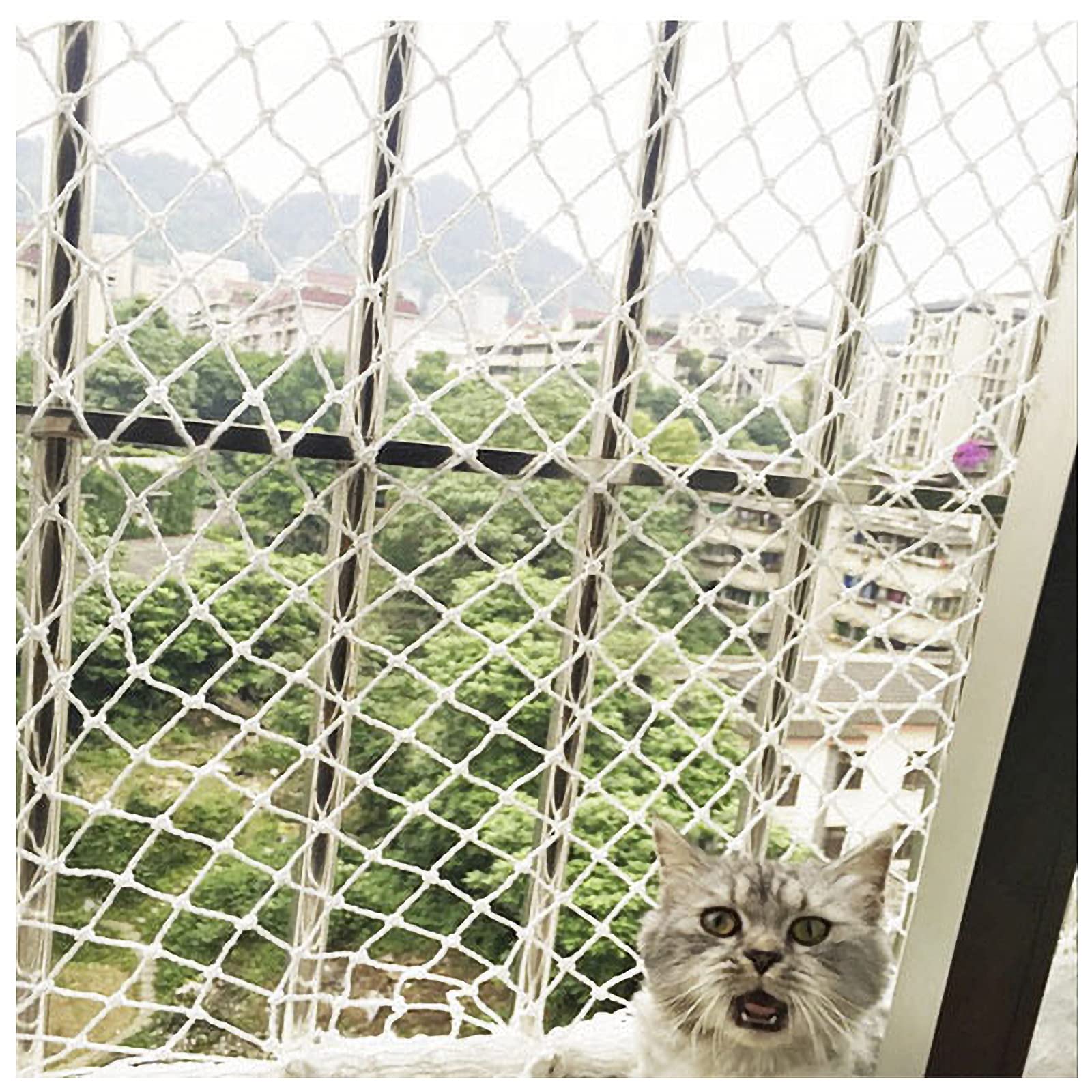 Red De Seguridad Red De Protección Para Niños Red Anticaída Para Balcón Red De Protección Para Gatos Y Mascotas Cuerda 5mm Malla 3cm Para Escaleras Terraza Interior Y Exterio(Size:4*8m（13.1*26.2ft）)