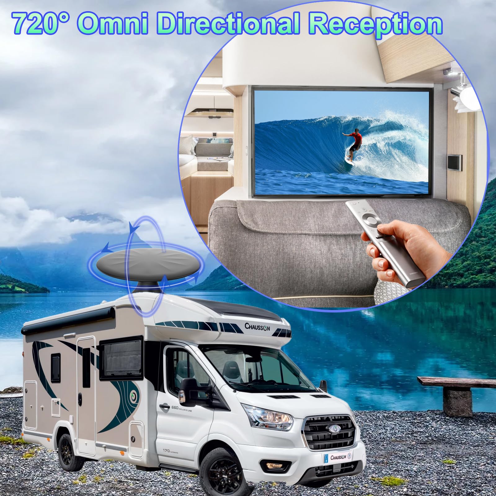Amazon.co.jp: キャンピングカー用RVアンテナ、RVテレビアンテナルーフ