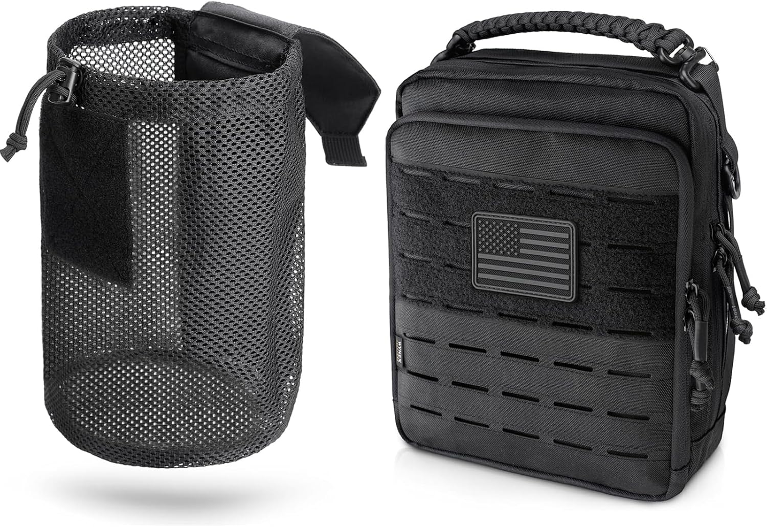 WYNEX Tactical Molle Admin Pouch With Dump Pouch, Utility EDC Organizer Modular Tool of Double Layer Design, Roll-Up Drawstring Magazine Utility Folding Dump Bag