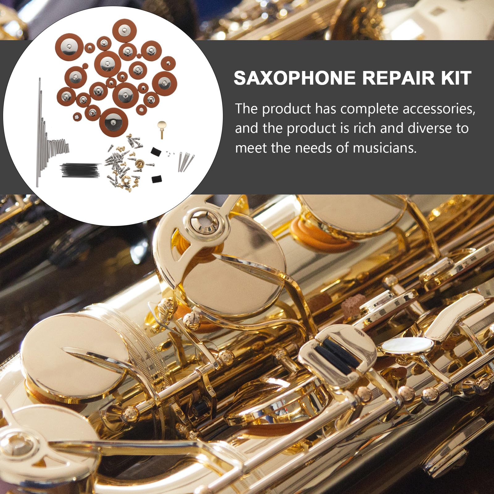 1 Satz Altsaxophon Reparaturset mit Schrauben und Synthetischem Material für Selbstgemacht Wartung und Ersatz Beschädigter Teile in Verschiedenen Farben für Zufällige Farbe