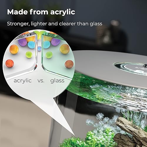 Miniatura 5 de Acuario Tube 15 con luz estándar - 4 galones, negro