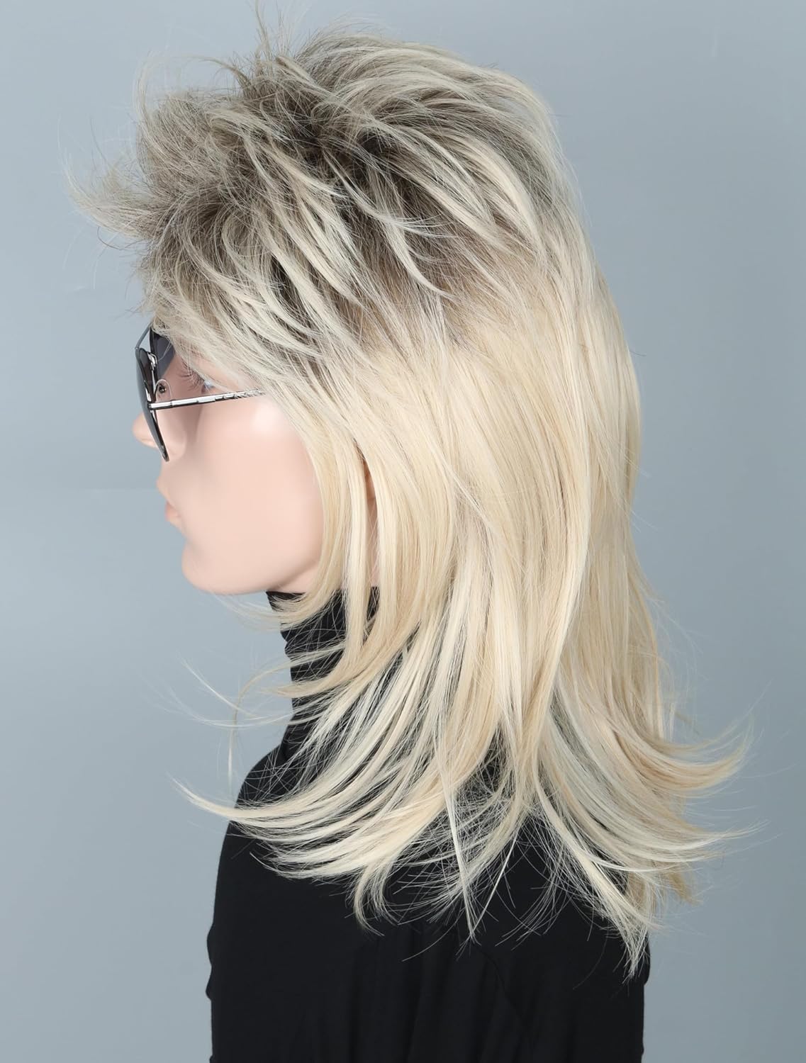 Men's Wig 70s 80s Costume Wigs Gold Black Mullet Wigs for Men Halloween Theme Party Wig - Image 4