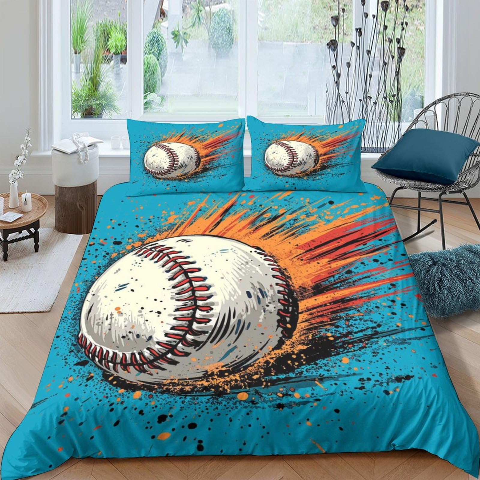 Parure de lit baseball 3D pour la chambre d'un jeune fan de sport et des nuits pleines de rêves