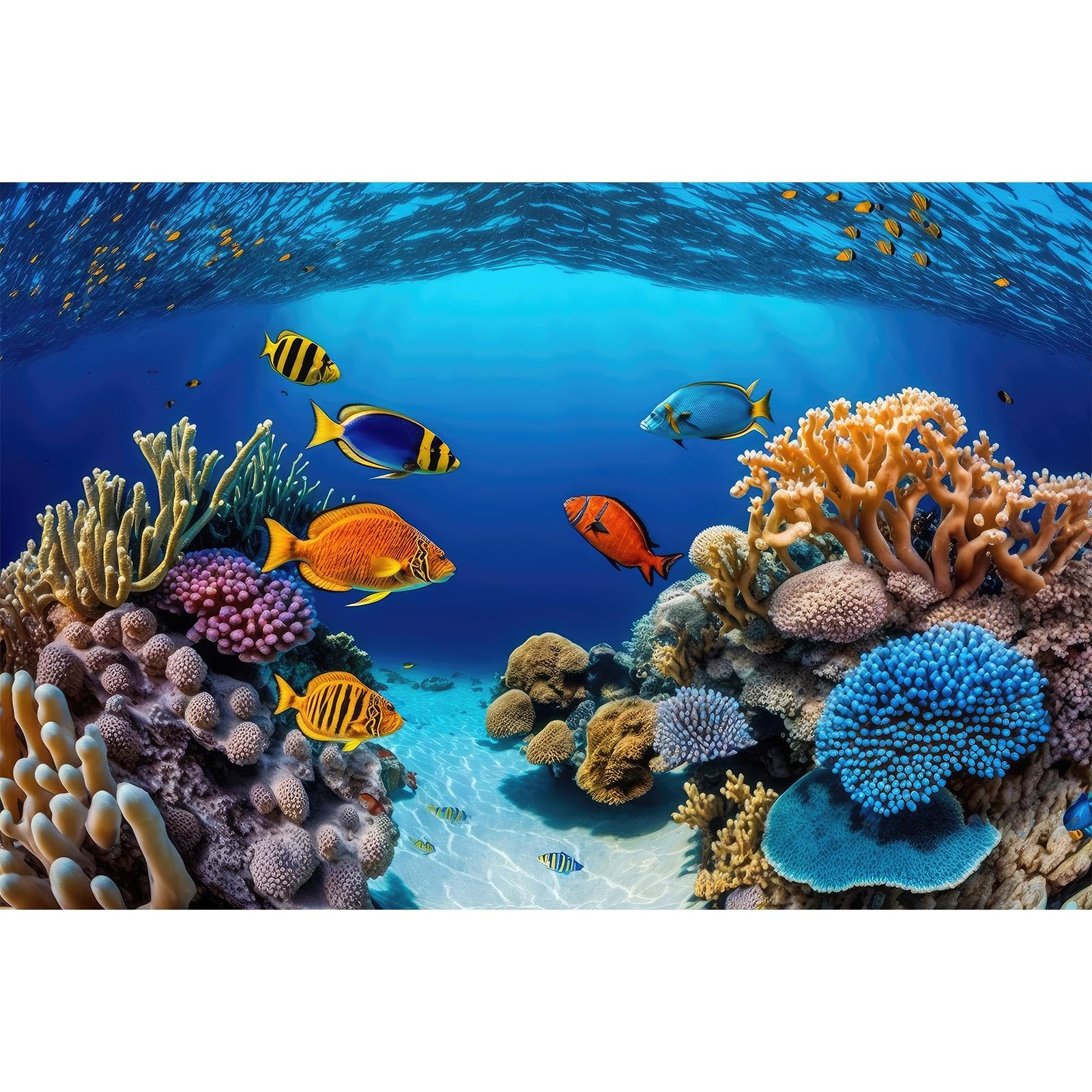 Sfondo subacqueo tropicale barriera corallina acquario fondo oceano acquario sfondo pianta acquatica paesaggio terrario sfondo decorazioni mondo sottomarino tema acquario poster decorazione 76,2 x