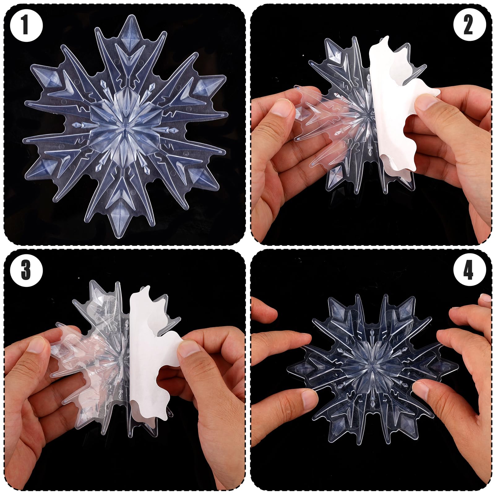 Stomp Pad Snowboard A Fiocco Di Neve 3D - 13x11 Cm Trasparente Antiscivolo - Foto 8