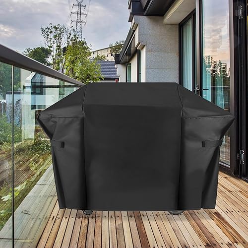 Vista 34 de Cubierta para parrilla Weber SmokeFire EPX6 de 65 pulgadas para parrilla de pellets de leña, resistente al agua, para exteriores, accesorios