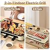 Parrilla eléctrica Pukomc 2 en 1 con rejilla y plato antiadherente removible, control de temperatura, apta para lavavajillas, 1800W, plancha sin humo grande 5