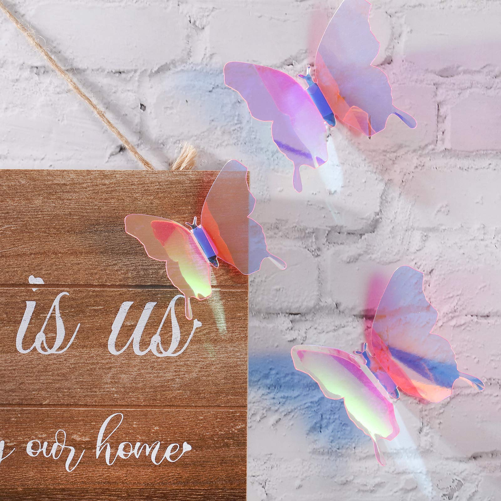 48-Piece Mirror Butterfly Wall Decals - Removable 3D Stickers, Home Decor For Bedroom & Living Room