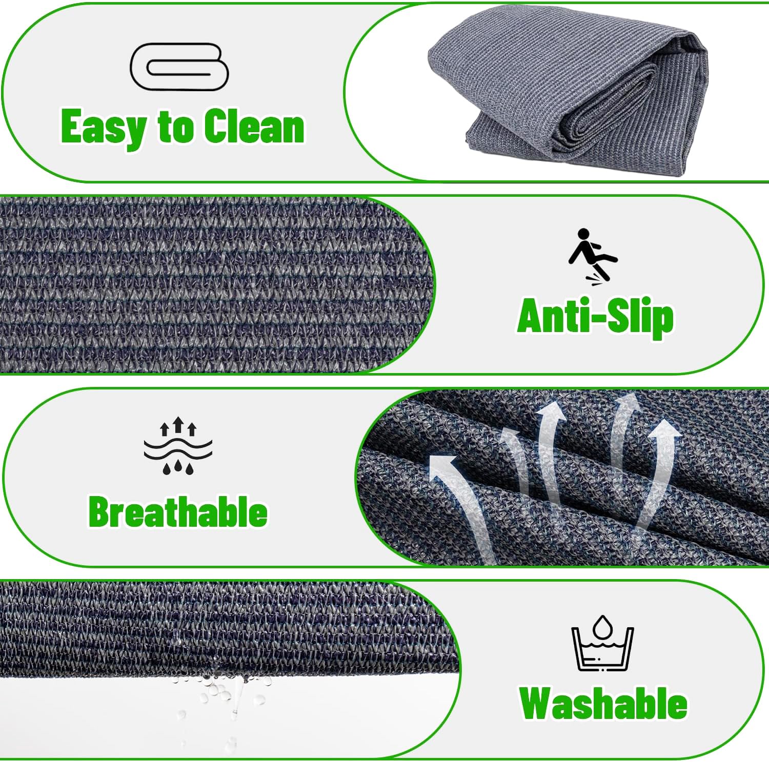 HEYOUTH Vorzeltteppich,Camping Teppich,Teppich für Zelt Wohnmobil,Outdoor Vorzeltboden,Zeltteppichinkl inkl 13 Befestigungsnägel,aus HDPE 240 g/㎡,mit ösen Tragetasche,für Wohnmobil und Wohnwagen