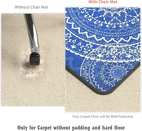 Miniatura 2 de Tapete vintage para silla de oficina para alfombra y piso de madera dura, tapete bohemio para silla de escritorio, 36 x 48 pulgadas, superficie