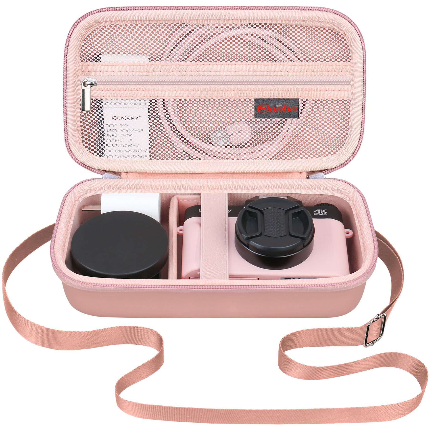 Elonbo 4K Digital Camera Carrying Case for Femivo/VETEK/IWEUKJLO/VJIANGER/WIKICO/Saneen/OIEXI 4K 48MP Vlogging Camera, Travel Compact Camera Storage