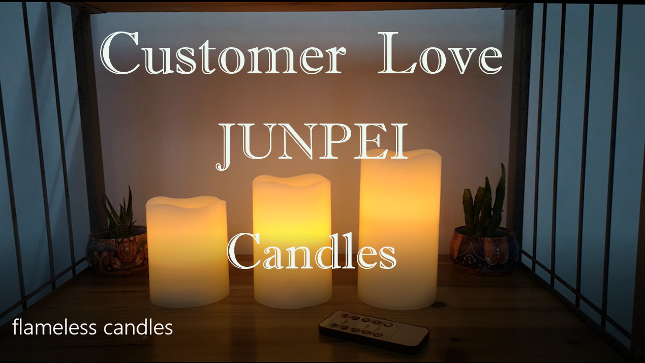 Image of Flameless Flickering LED Battery Candles :Set of 3 Ivory Real Wax Pillar Operated Fake Faux Lights with Remote Control and Timer Function Flicker Candle for Decoration Christmas Votive Garden Outdoor