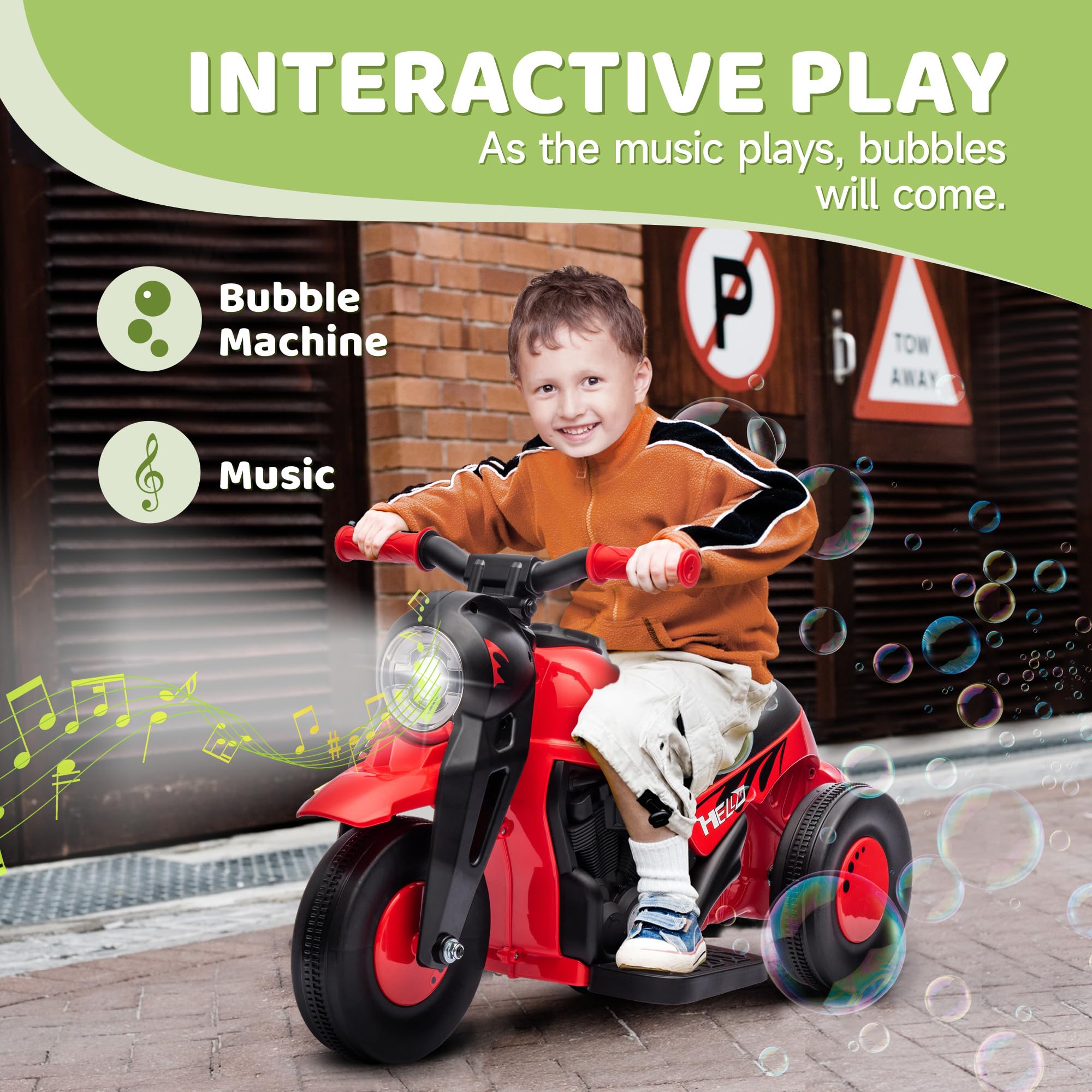 Qaba Ride On Bubble Car 6v Kids Motorcycle Wheeled Desertcart