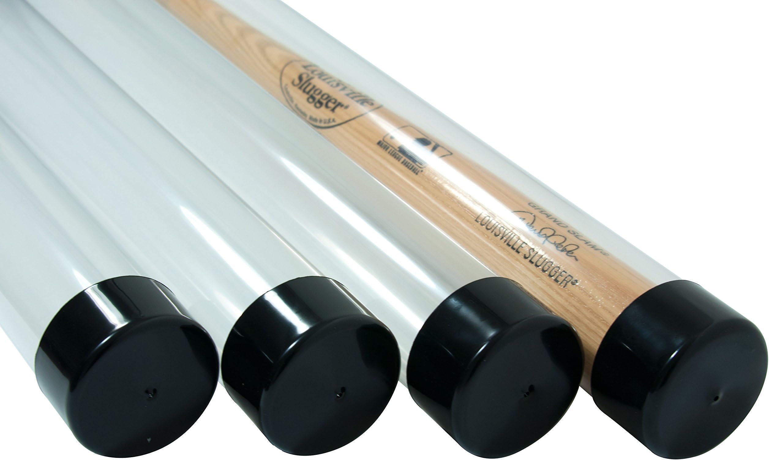 (4) Baseball Bat Tube Clear Acrylic Display Case Protective Holders