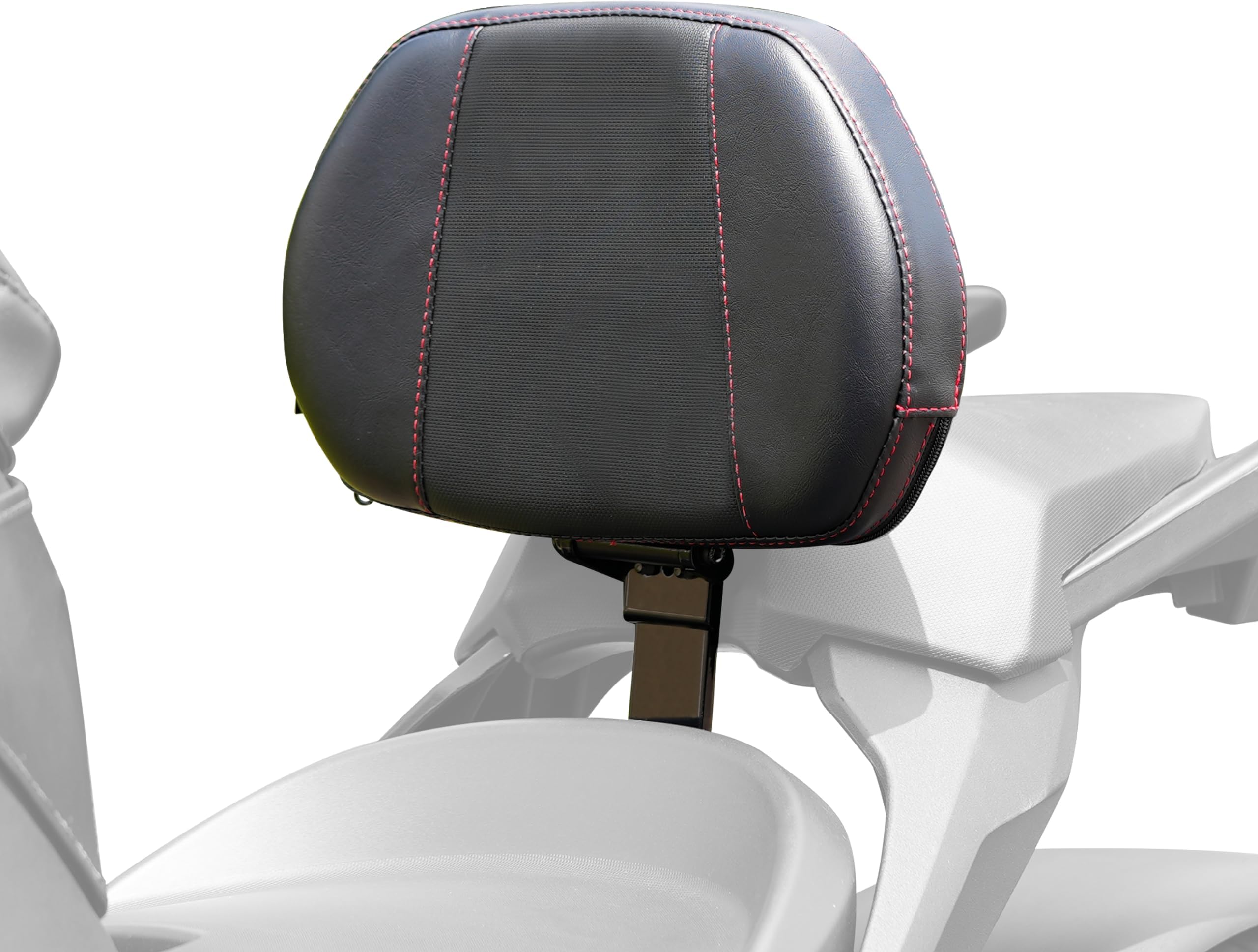 Show Chrome Ballistic Grande Red Stitch Driver Backrest for Can Am Ryker 600 900 Sport & Ryker Rally Edition 2019-2024 Accessories, Adjustable Angle Lumbar Support Driver Back Rest Kit 41-416GCRED