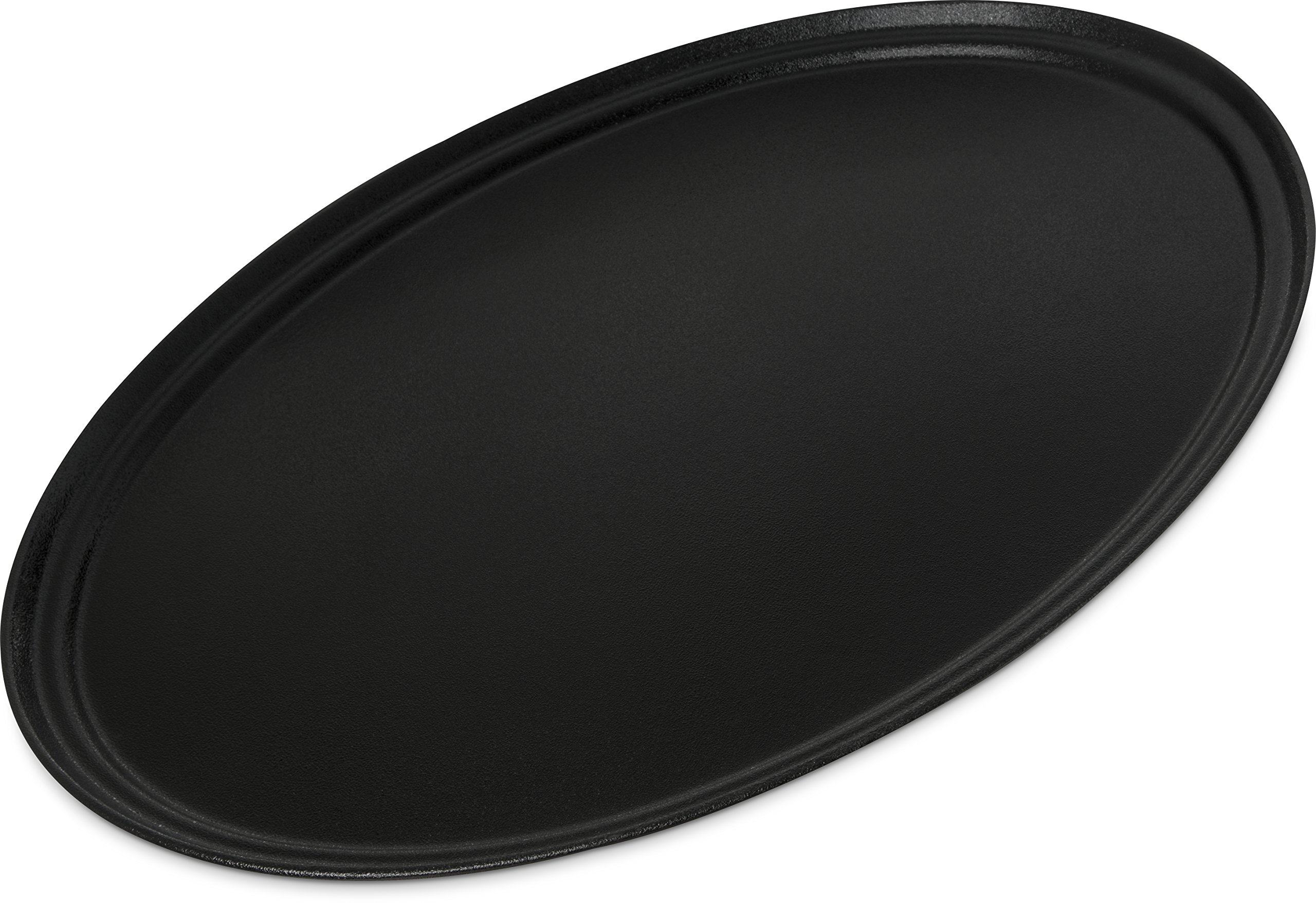 CFS Griptite 2 Oval Serving Tray by Carlisle FoodService Products – 24 inches x 31 inches x 1 inch, Fiberglass, Black, Pack of 6, Model 3100GR2004