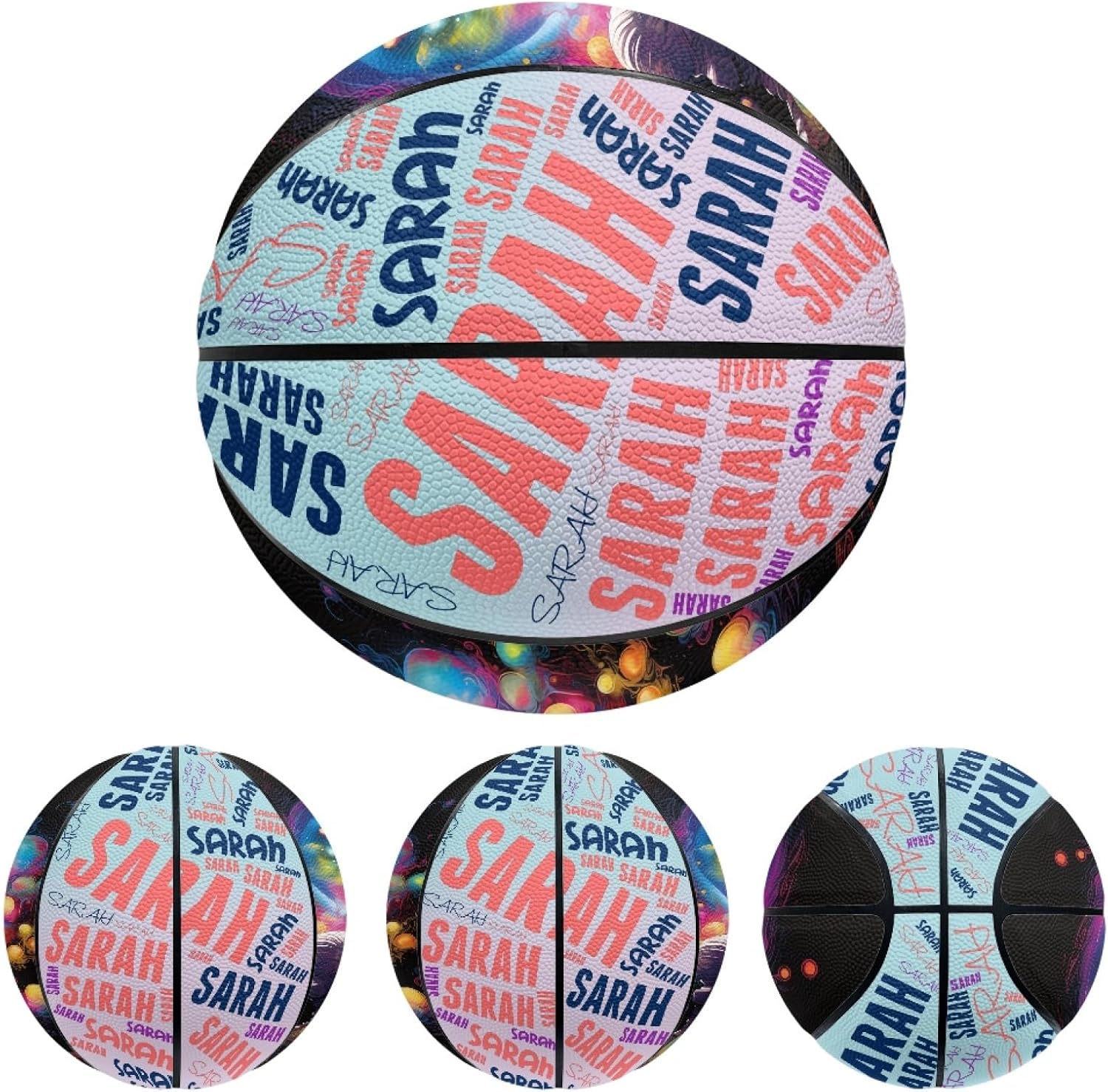 Custom Basketball with Astronaut Design – Personalized Name,Indoor & Outdoor Basketball,Ideal for Teens & Youth,Size 5 & 7