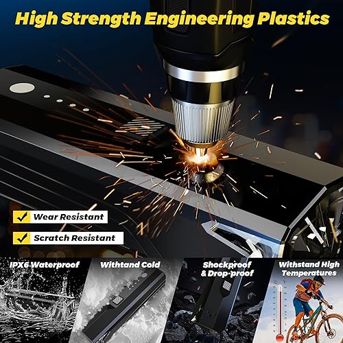 Vista 6 de 2025 Sensor delantero y trasero antirreflejo, 3000 luces de bicicleta, 5+6 modos de advertencia tipo juego de luz para bicicleta y luces traseras