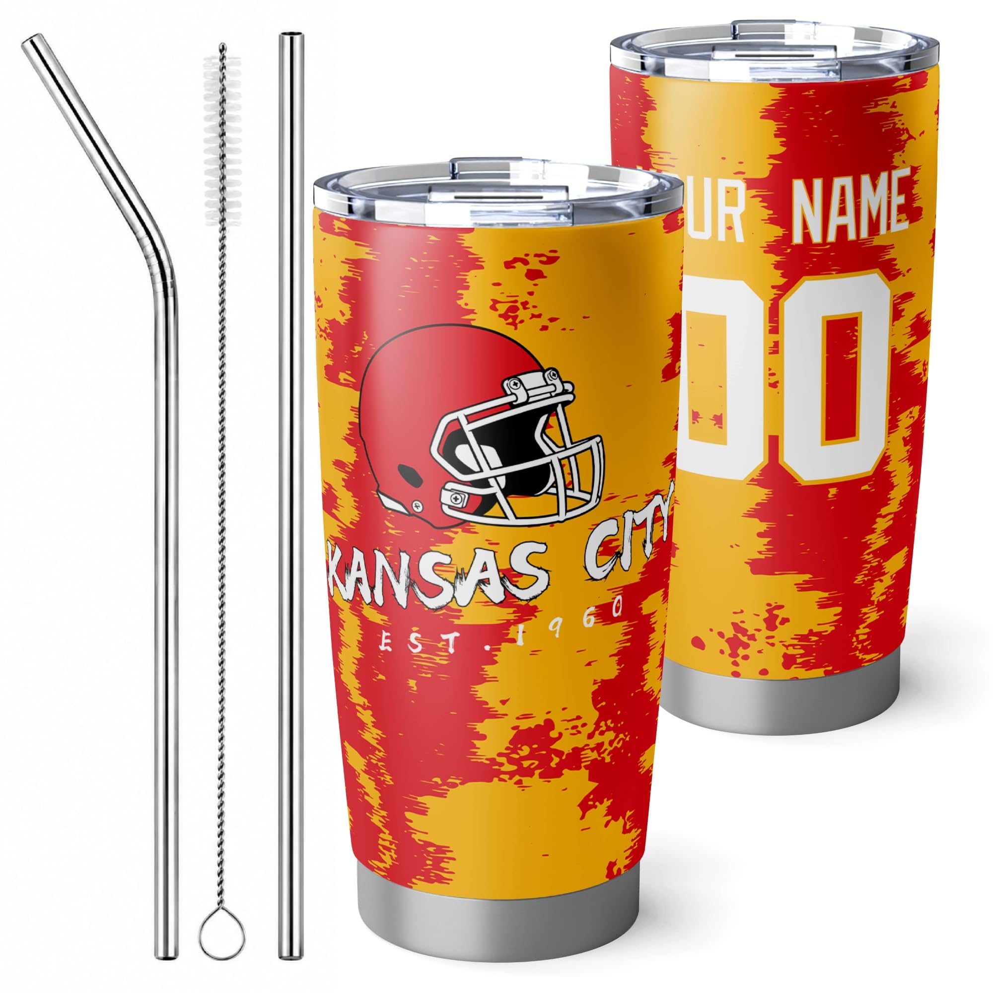 ANTKING Kansas Tumbler 20oz Travel Mug Custom Number Name Gifts