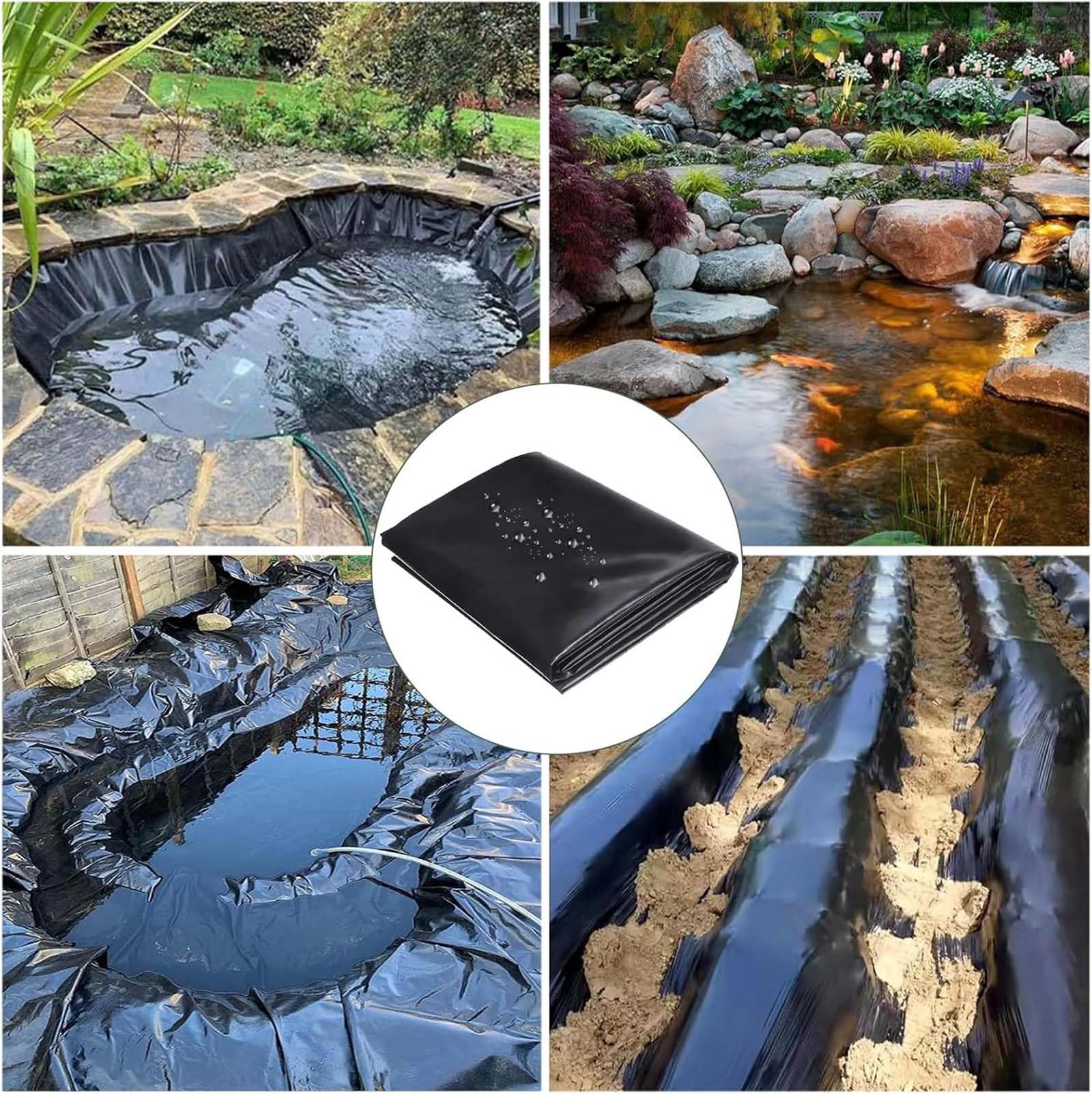 Rivestimento flessibile per laghetto, membrana impermeabile per laghetto, copertura durevole per laghetto dei pesci, rivestimento per cascata all'aperto, rivestimento resistente per piante acquatiche