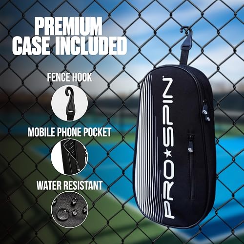 Miniatura 6 de PRO-SPIN Paletas de pickleball de fibra de carbono, juego de 2 con bolas para interiores y exteriores, bolsa o 1 paquete con cubierta, regalo