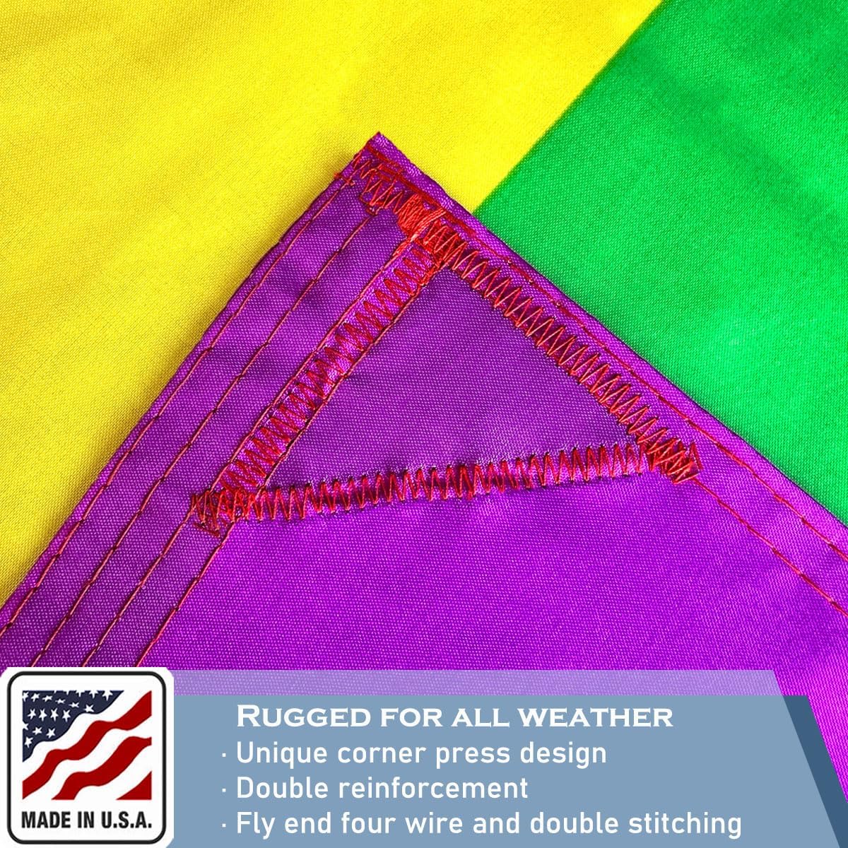 Progress Pride LGBTQ Flag 5x8 FT Made in The USA- Heavy Duty Vibrant Colors Double Sided All Inlcusive Gay Pride Rainbow Flag with 3 Brass Grommets for Home/Company/Indoor Outdoor Decoration