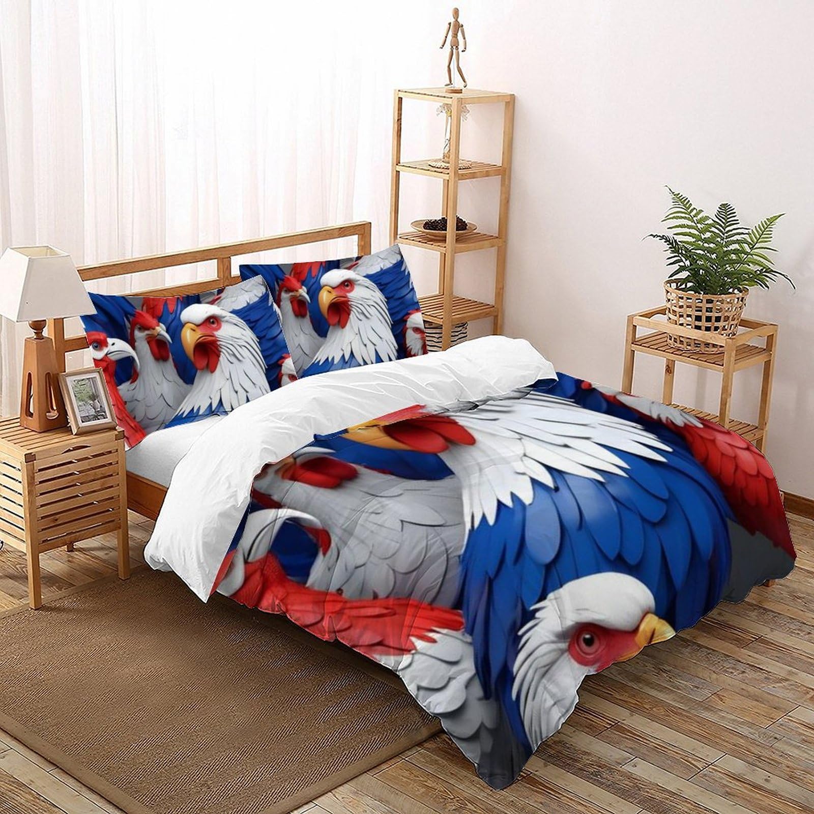 Housse de couette poulet coloré pour dynamiser la chambre d'un garçon