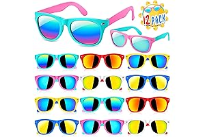 GIFTINBOX 12-Pack UV-Protective Kids Sunglasses for Beach and Party Fun