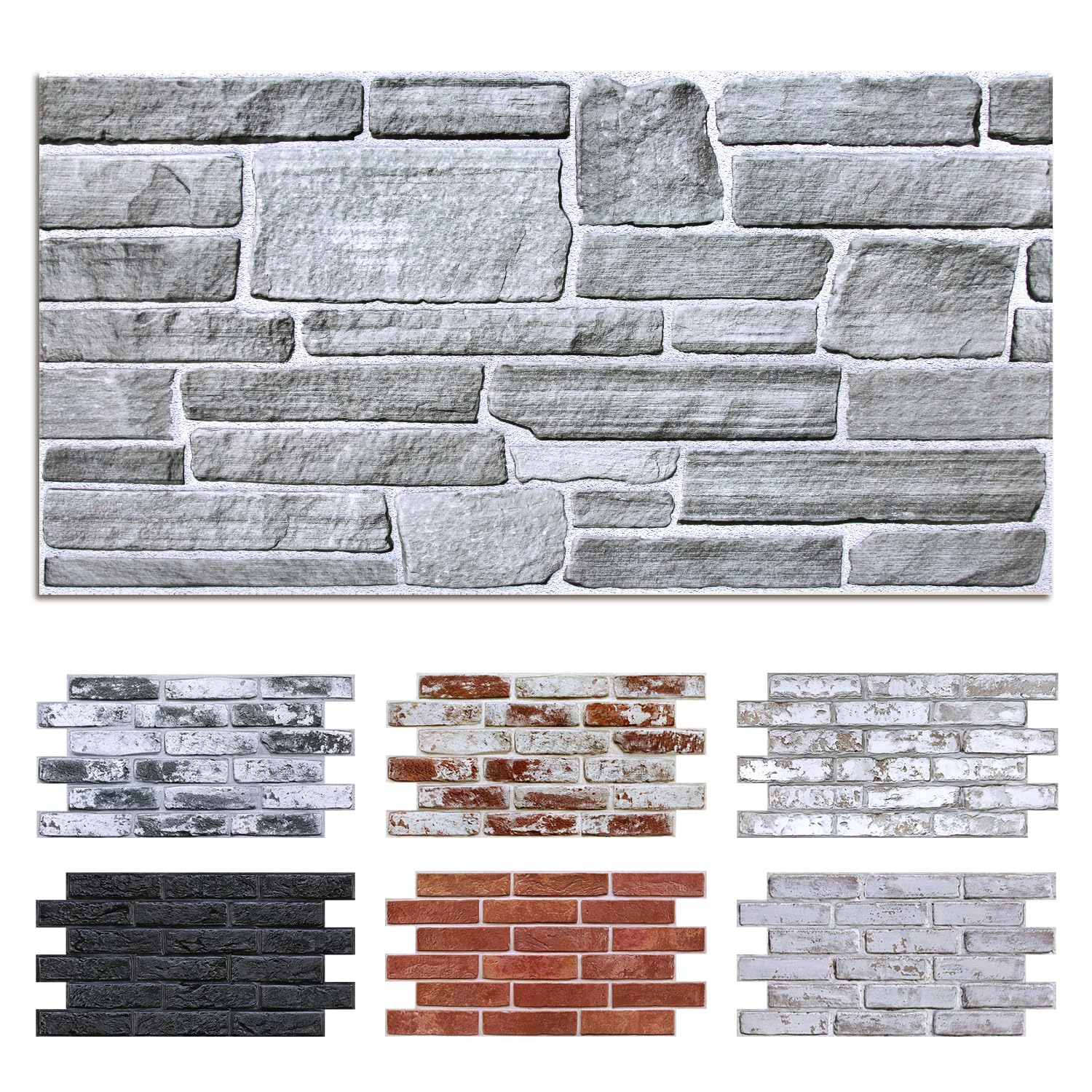 Commomy Faux Stone 3D Wall Panels Peel and Stick