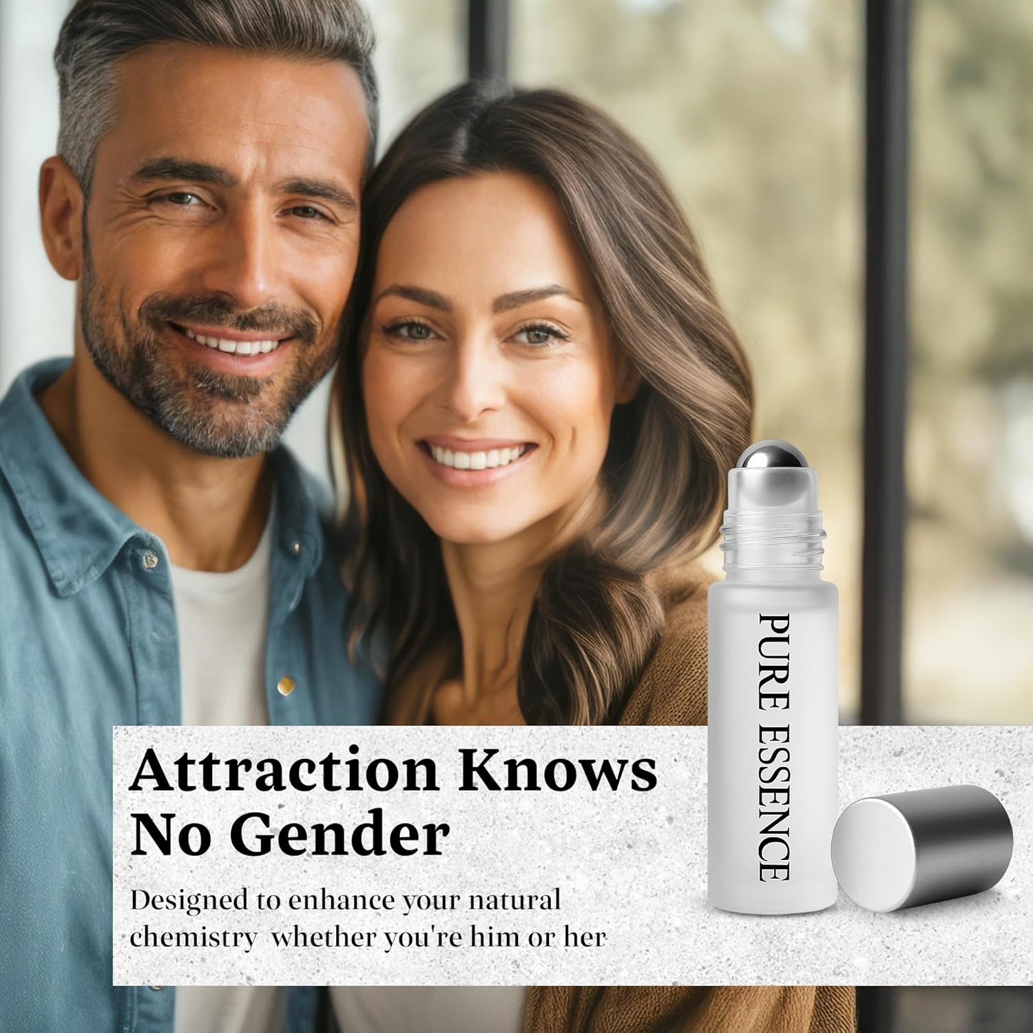 Pheromone Oil for Men & Women - Enhance Attraction, Confidence & Presence. Clean, Long-Lasting Roll-On Fragrance - Pure Essence (10ml)