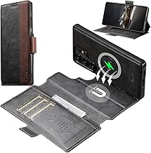 JCGOOD Samsung Galaxy S25 Ultra ケース 手帳型 分離式 2in1 取り外し可能 MagSafe対応ギャラクシー S25 Ultra ケース 手帳 分離型 カード収納 ワイヤレス充電対応サムスン S25 ウルトラ カバー スタンド機能財布一体型2wayカード入れ マグネット式本革レザー磁気着脱スマホケース耐衝撃全面保護 S25 Ultra用 ツートン 左黒×右茶
