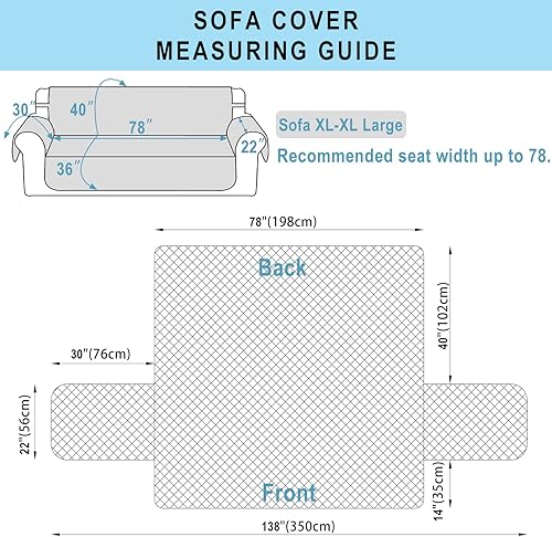 Miniatura 6 de Luxshare Home Reversible Oversized Sofa Covers Couch Cover Furniture Protector for Dogs Elastic Straps Water Resistant(XLSofa,ChocolateChocolate)