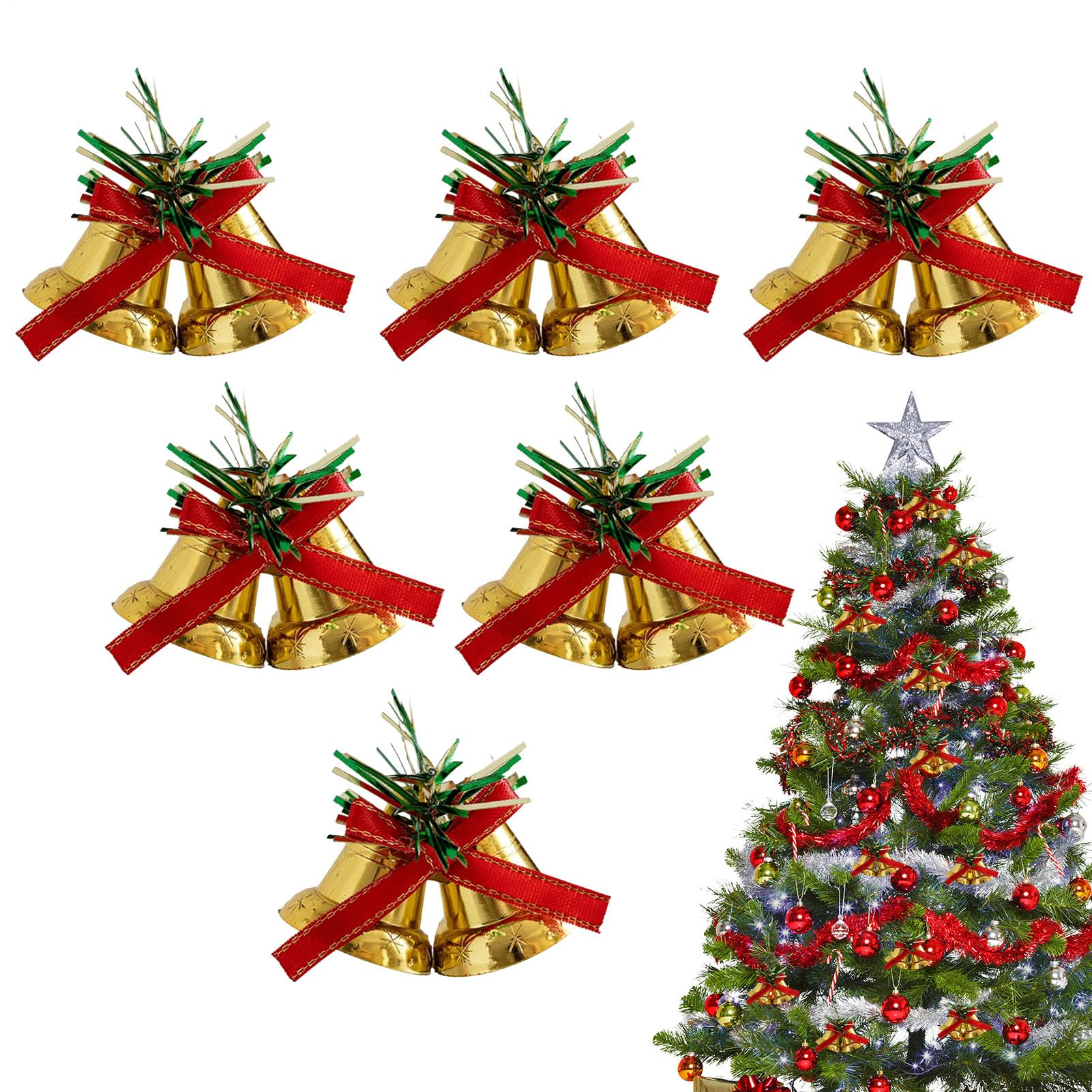 Campane Per Albero Di Natale In Oro Ornamenti Ghirlande Stagionali Metallo