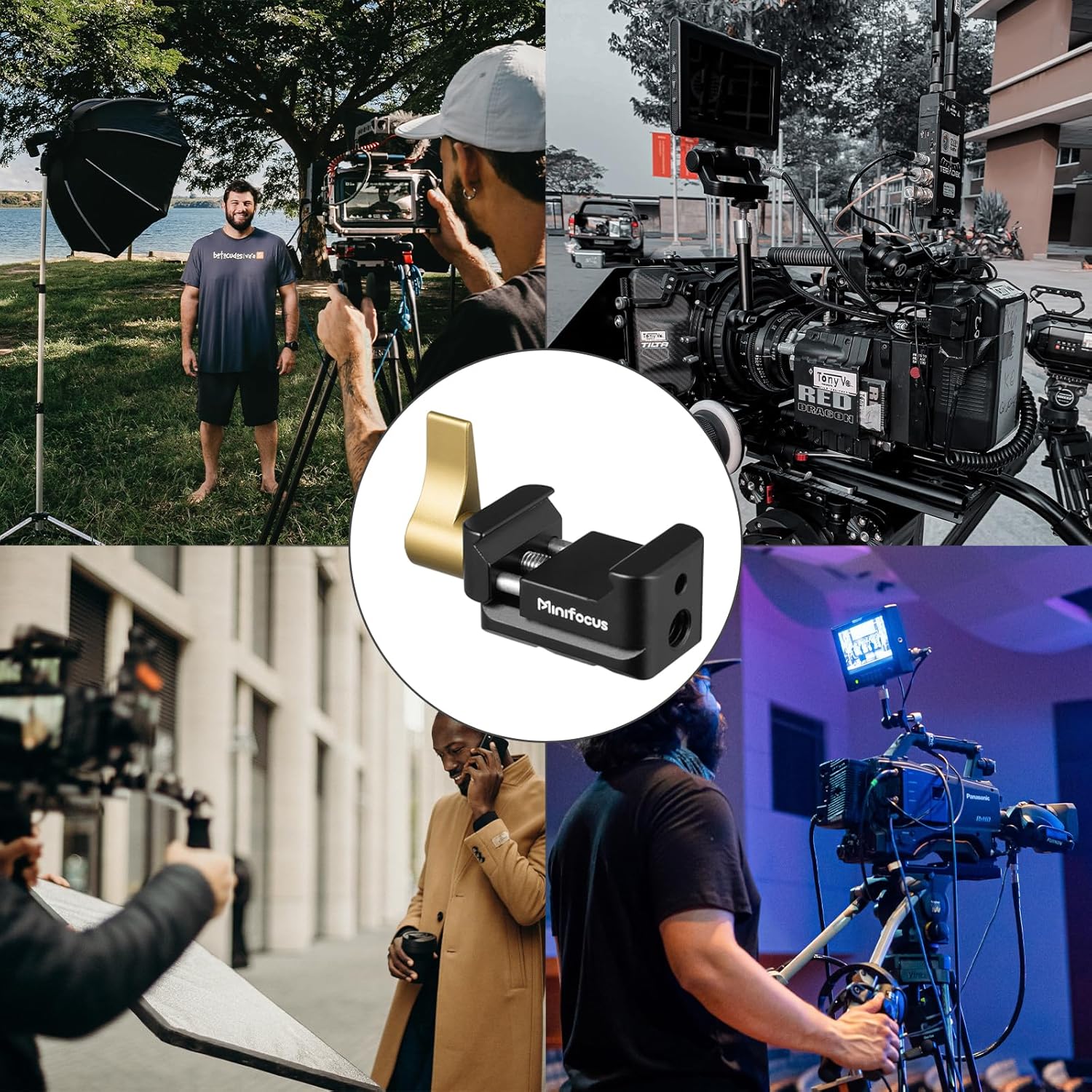 MINIFOCUS NATO Clamp, NATO Rail Lock Clamps Quick Release with 1/4" 3/8" ARRI Thread, Standard NATO Clamp for Camera Cage Friction Arm Ballhead Cold Shoe Monitor Mount - Image 8