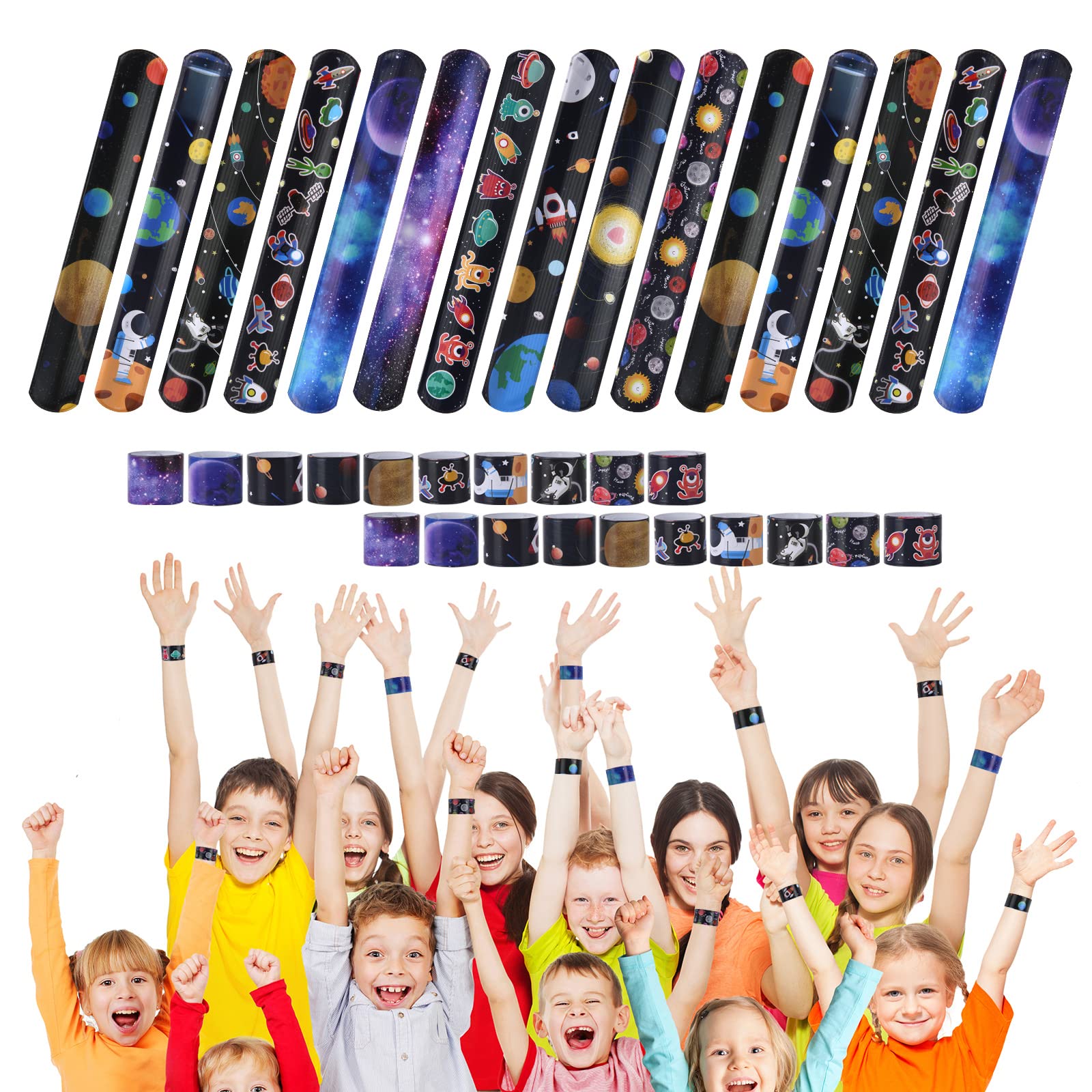 flintronic Braccialetti Slap, 30Pezzi Slap Bracelets, Bracciali a Scatto, Schiaffo Bracciali Gadget per Compleanno Festa Bomboniere Regalo per Bambini Ragazze Ragazzi