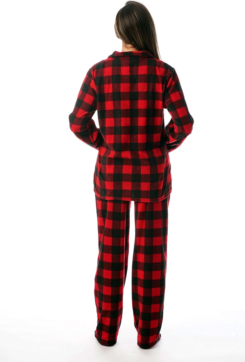 #followme Printed Microfleece Button Front PJ Pant Set with Socks - Image 2