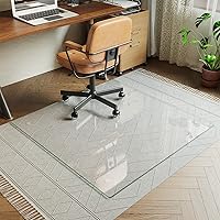 Vista 24 de Koonmi Tapete para silla de vidrio templado para suelos de madera dura y alfombras, 30" x 48" gris, protector de piso de oficina de servicio pesado