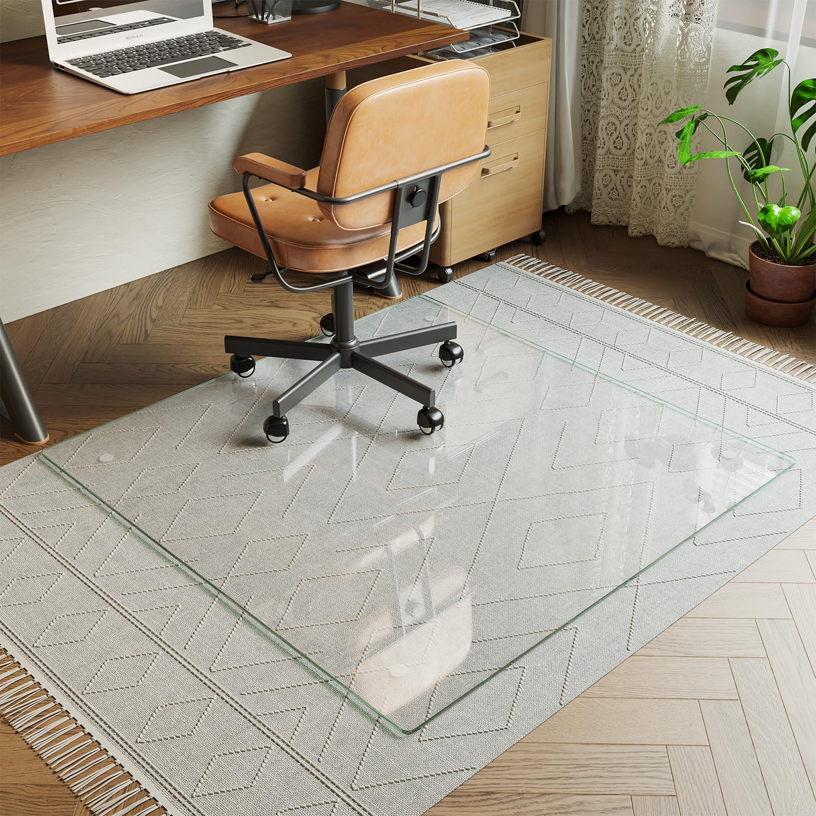 Koonmi 46" x 46" Office Chair Mat for Hardwood Floors &amp; Carpets