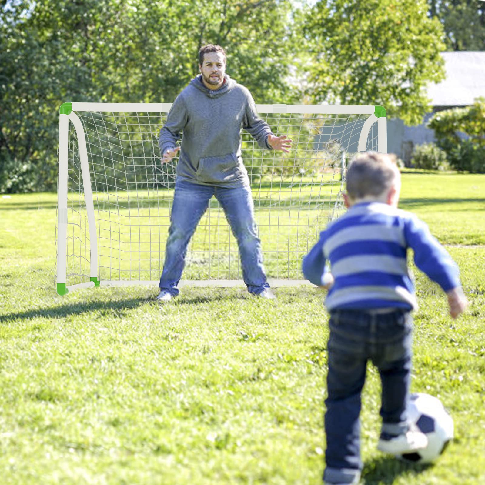 Aufun Porta da calcio per bambini da giardino Rete da calcio per allenamento Porta perfetta in tutte le condizioni atmosferiche, adatta per bambini, adolescenti e adulti