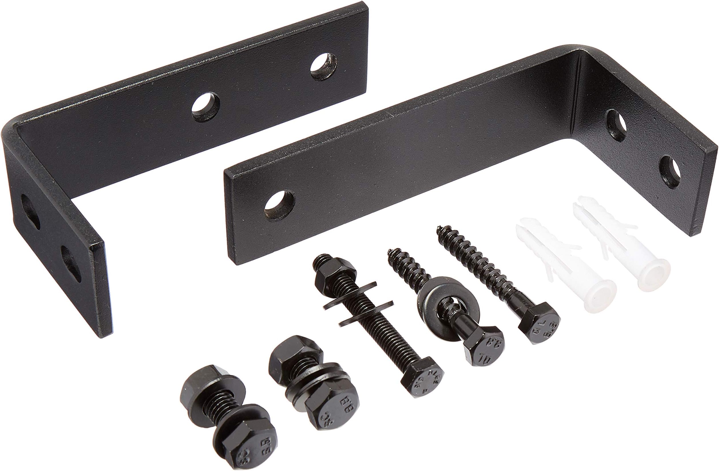 Rustic Barn Double Door Bypass Sliding Barn Door Hardware Kit with J -Shape Hangers