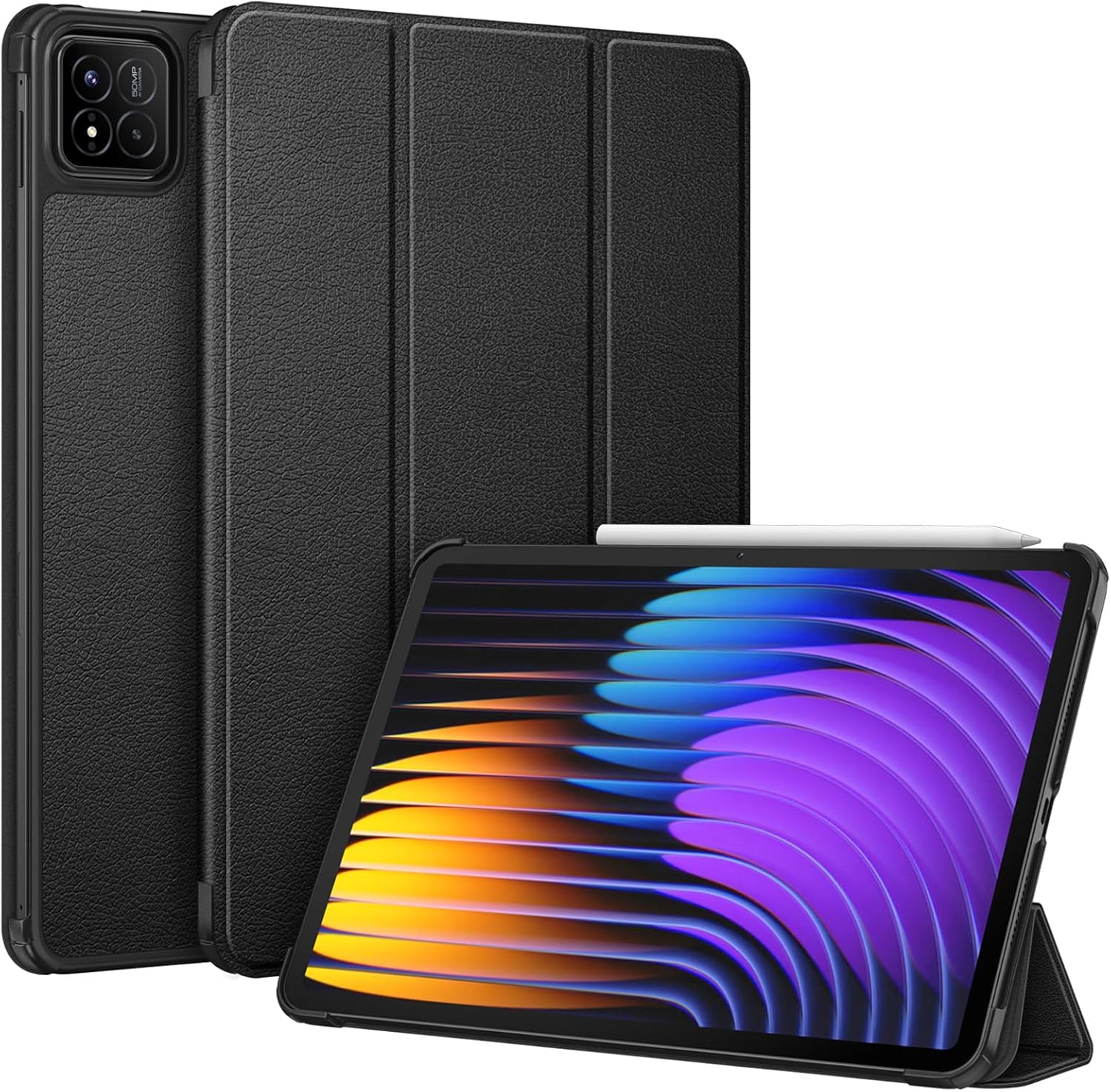 Case for Xiaomi Pad 7 / Pad 7 Pro 11.2 Inch, Azonee Slim Leather Cover with Auto Sleep/Wake, Lightweight Protective Stand Case for Tablet, Black