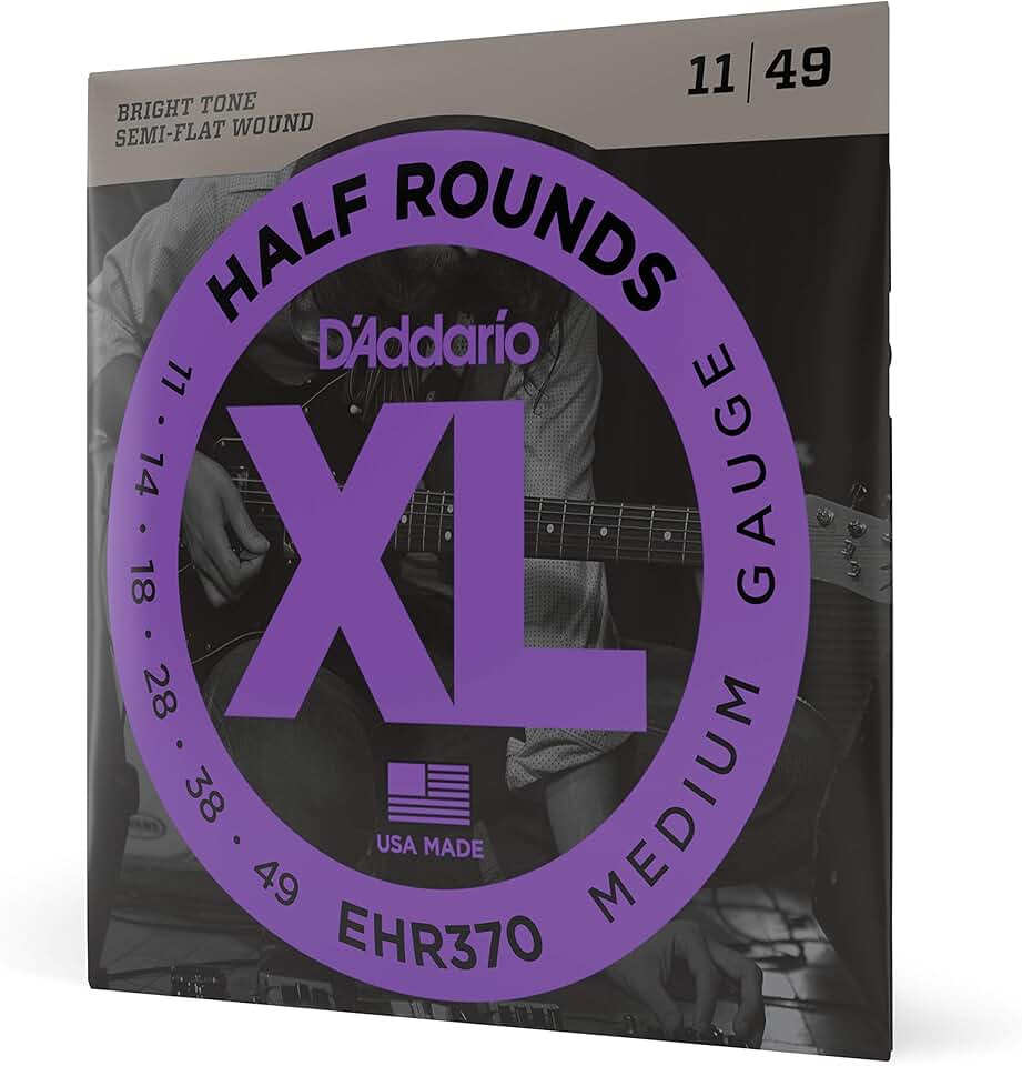 Encordoamento Para Guitarra Semi-Flat .011-.049 D'Addario Half Rounds EHR370